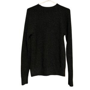 Uniqlo Wool Blend Ribbed Long Sleeve Grey Sweater SMALL